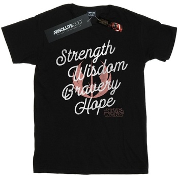 Abbigliamento Bambino T-shirt maniche corte Star Wars: The Rise Of Skywalker Strength Wisdom Bravery Hope Nero