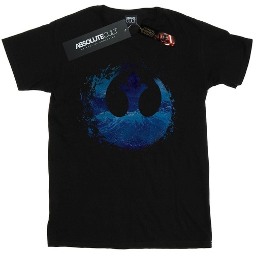 Abbigliamento Bambino T-shirt maniche corte Star Wars: The Rise Of Skywalker Resistance Symbol Wave Nero