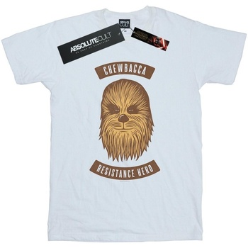 Abbigliamento Bambino T-shirt maniche corte Star Wars: The Rise Of Skywalker Star Wars The Rise Of Skywalker Chewbacca Resistance Hero Bianco