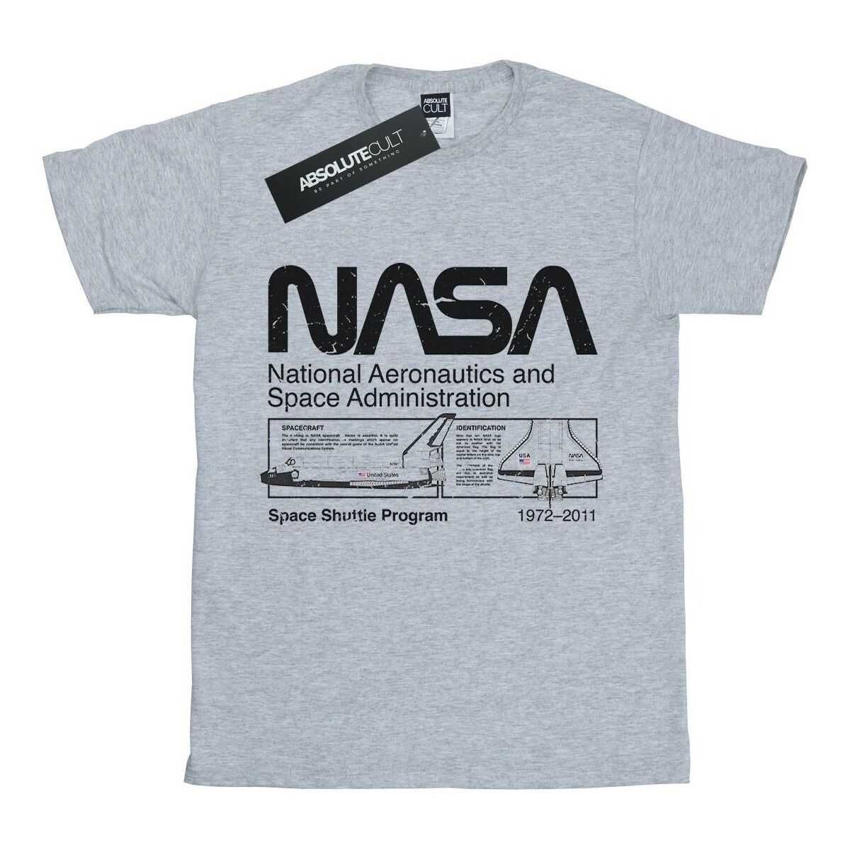 Abbigliamento Bambino T-shirt maniche corte Nasa Classic Space Shuttle Grigio