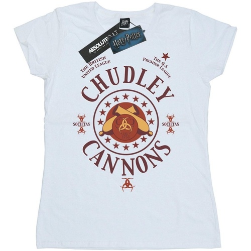 Abbigliamento Donna T-shirts a maniche lunghe Harry Potter Chudley Cannons Logo Bianco