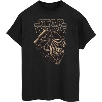 Abbigliamento Donna T-shirts a maniche lunghe Star Wars: The Rise Of Skywalker Kylo Ren Mask Nero