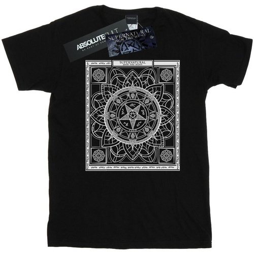 Abbigliamento Uomo T-shirts a maniche lunghe Supernatural Pentagram Pattern Nero