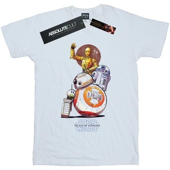 Abbigliamento Uomo T-shirts a maniche lunghe Star Wars: The Rise Of Skywalker Droids Illustration Bianco
