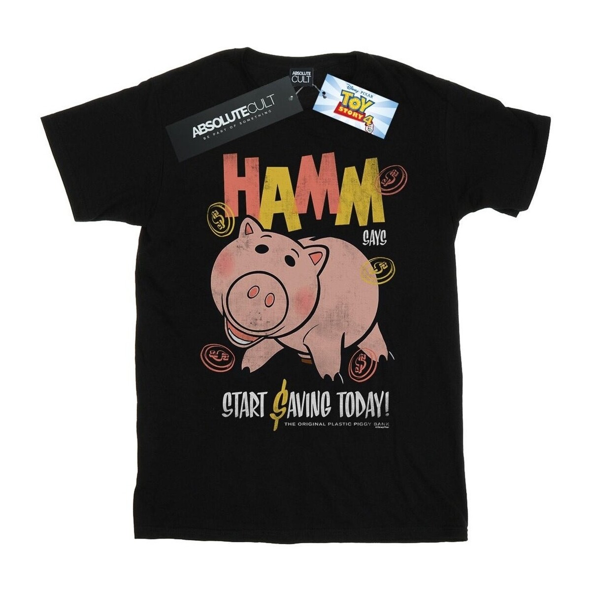 Abbigliamento Uomo T-shirts a maniche lunghe Disney Toy Story 4 Hamm The Piggy Bank Nero