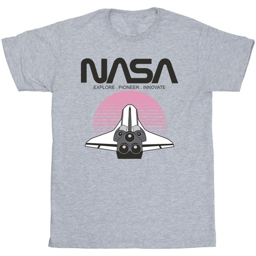 Abbigliamento Uomo T-shirts a maniche lunghe Nasa Space Shuttle Sunset Grigio