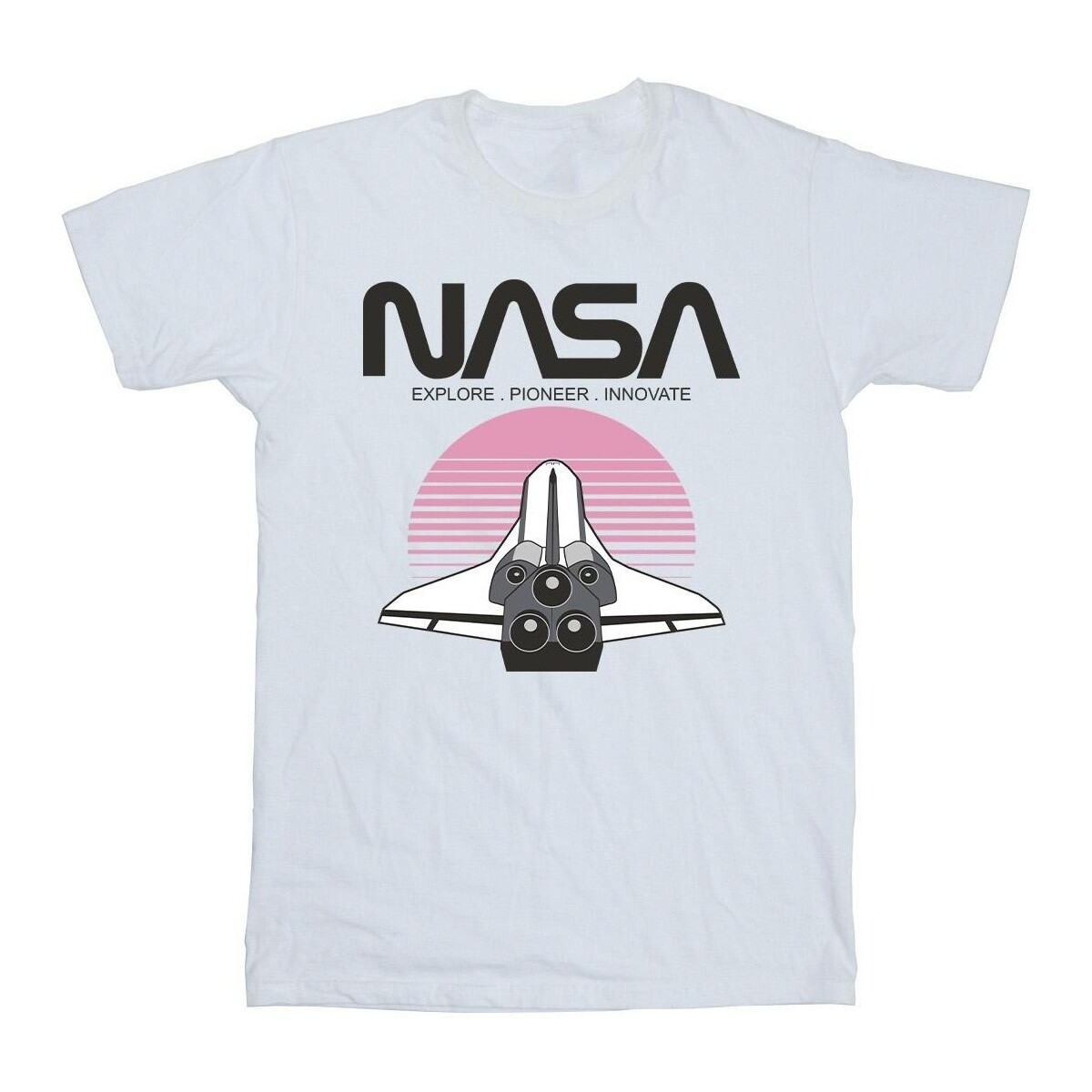 Abbigliamento Uomo T-shirts a maniche lunghe Nasa Space Shuttle Sunset Bianco