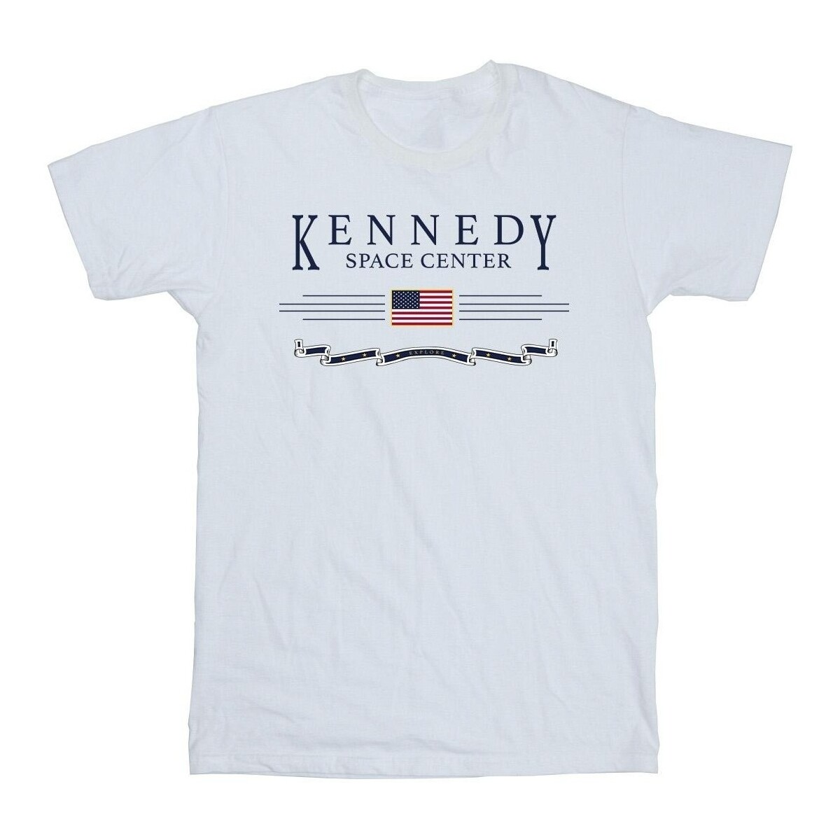 Abbigliamento Uomo T-shirts a maniche lunghe Nasa Kennedy Space Centre Explore Bianco