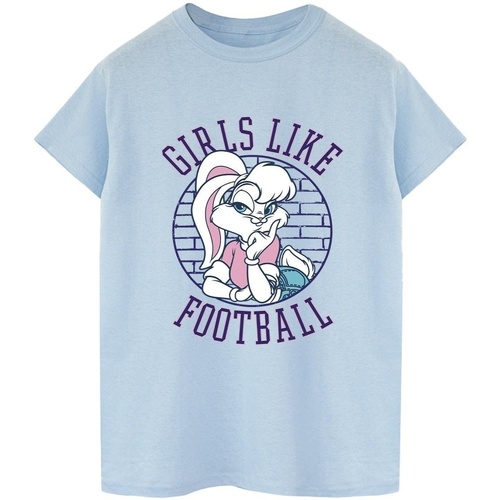 Abbigliamento Donna T-shirts a maniche lunghe Dessins Animés Lola Bunny Girls Like Football Blu