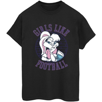 Abbigliamento Donna T-shirts a maniche lunghe Dessins Animés Lola Bunny Girls Like Football Nero