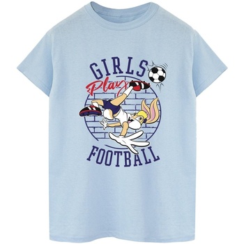 Abbigliamento Donna T-shirts a maniche lunghe Dessins Animés Lola Bunny Girls Play Football Blu