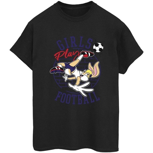Abbigliamento Donna T-shirts a maniche lunghe Dessins Animés Lola Bunny Girls Play Football Nero