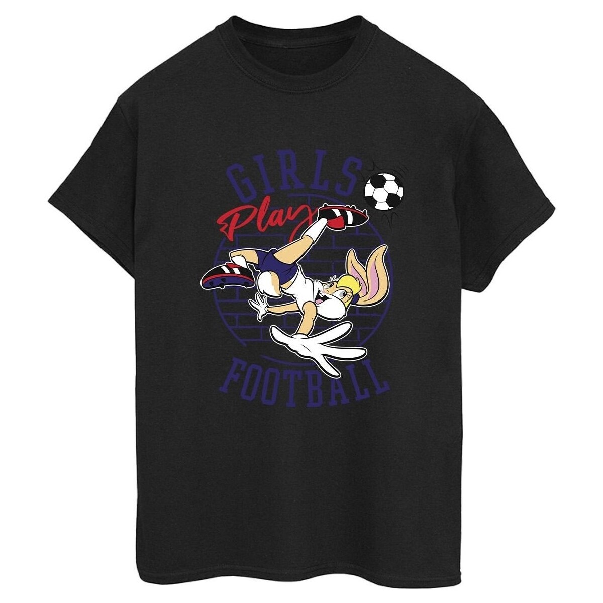 Abbigliamento Donna T-shirts a maniche lunghe Dessins Animés Lola Bunny Girls Play Football Nero