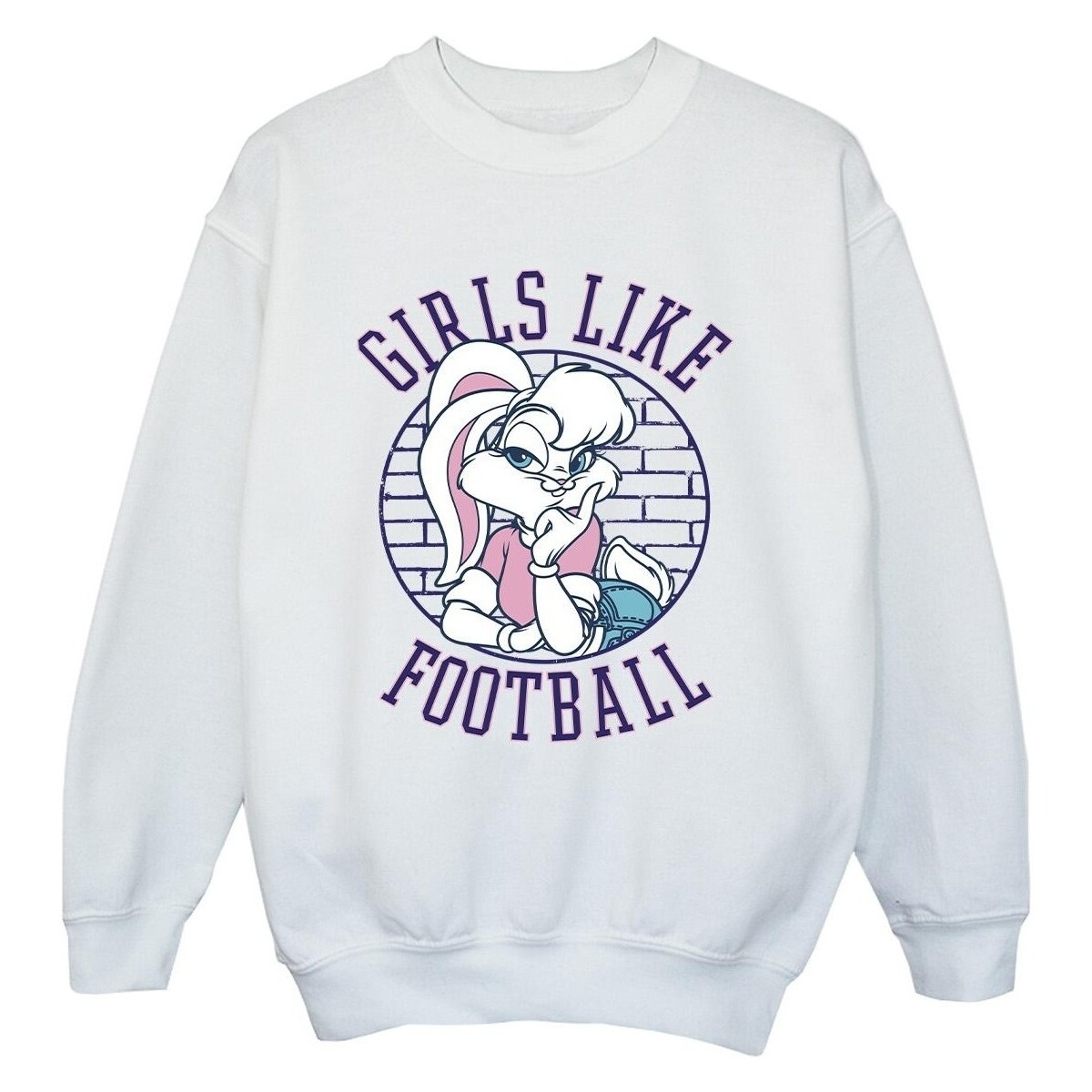 Abbigliamento Bambino Felpe Dessins Animés Lola Bunny Girls Like Football Bianco