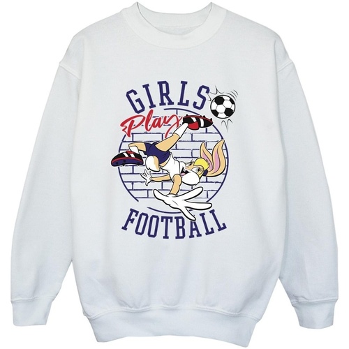Abbigliamento Bambino Felpe Dessins Animés Lola Bunny Girls Play Football Bianco