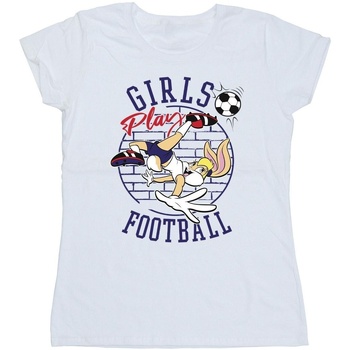 Abbigliamento Donna T-shirts a maniche lunghe Dessins Animés Lola Bunny Girls Play Football Bianco