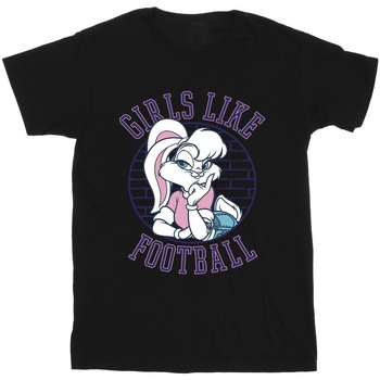 Abbigliamento Bambino T-shirt maniche corte Dessins Animés Lola Bunny Girls Like Football Nero