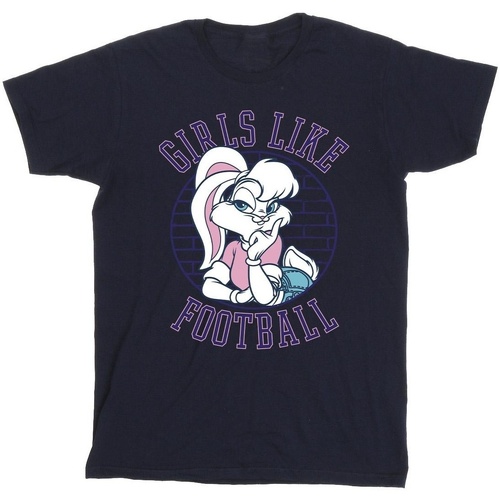Abbigliamento Bambino T-shirt maniche corte Dessins Animés Lola Bunny Girls Like Football Blu