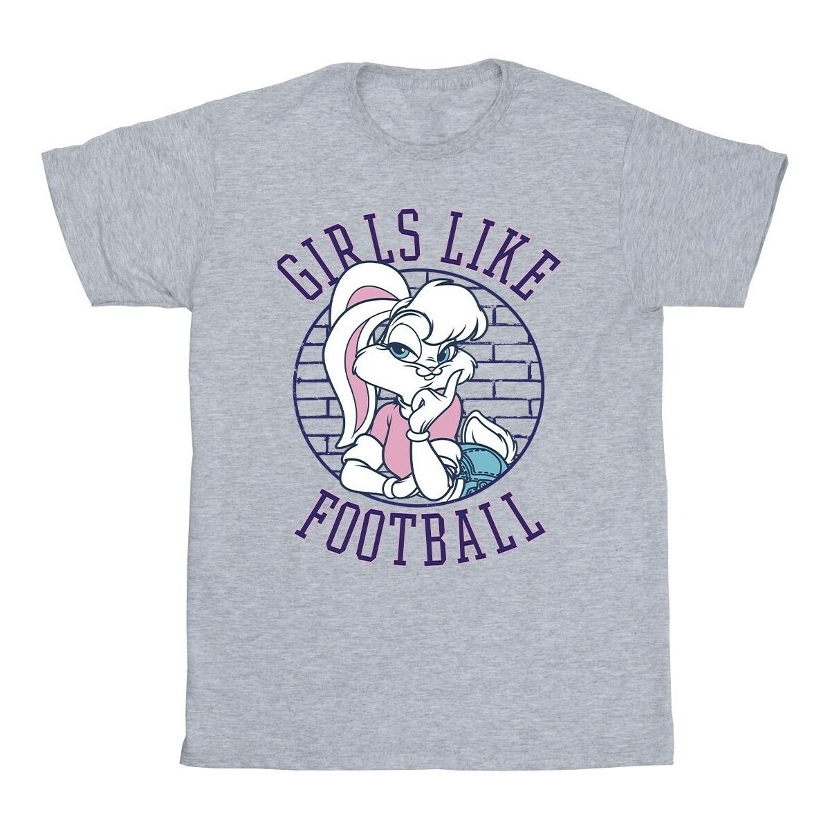 Abbigliamento Bambino T-shirt maniche corte Dessins Animés Lola Bunny Girls Like Football Grigio
