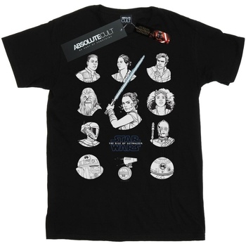 Abbigliamento Bambino T-shirt maniche corte Star Wars: The Rise Of Skywalker Resistance Charcter Line Up Mono Nero