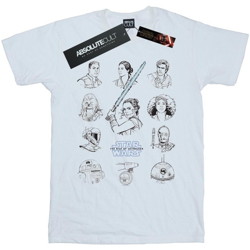 Abbigliamento Bambino T-shirt maniche corte Star Wars: The Rise Of Skywalker Resistance Charcter Line Up Mono Bianco