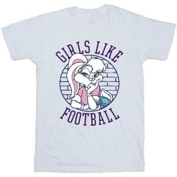Abbigliamento Uomo T-shirts a maniche lunghe Dessins Animés Lola Bunny Girls Like Football Bianco
