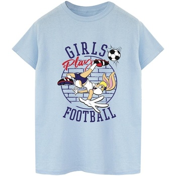 Abbigliamento Uomo T-shirts a maniche lunghe Dessins Animés Lola Bunny Girls Play Football Blu