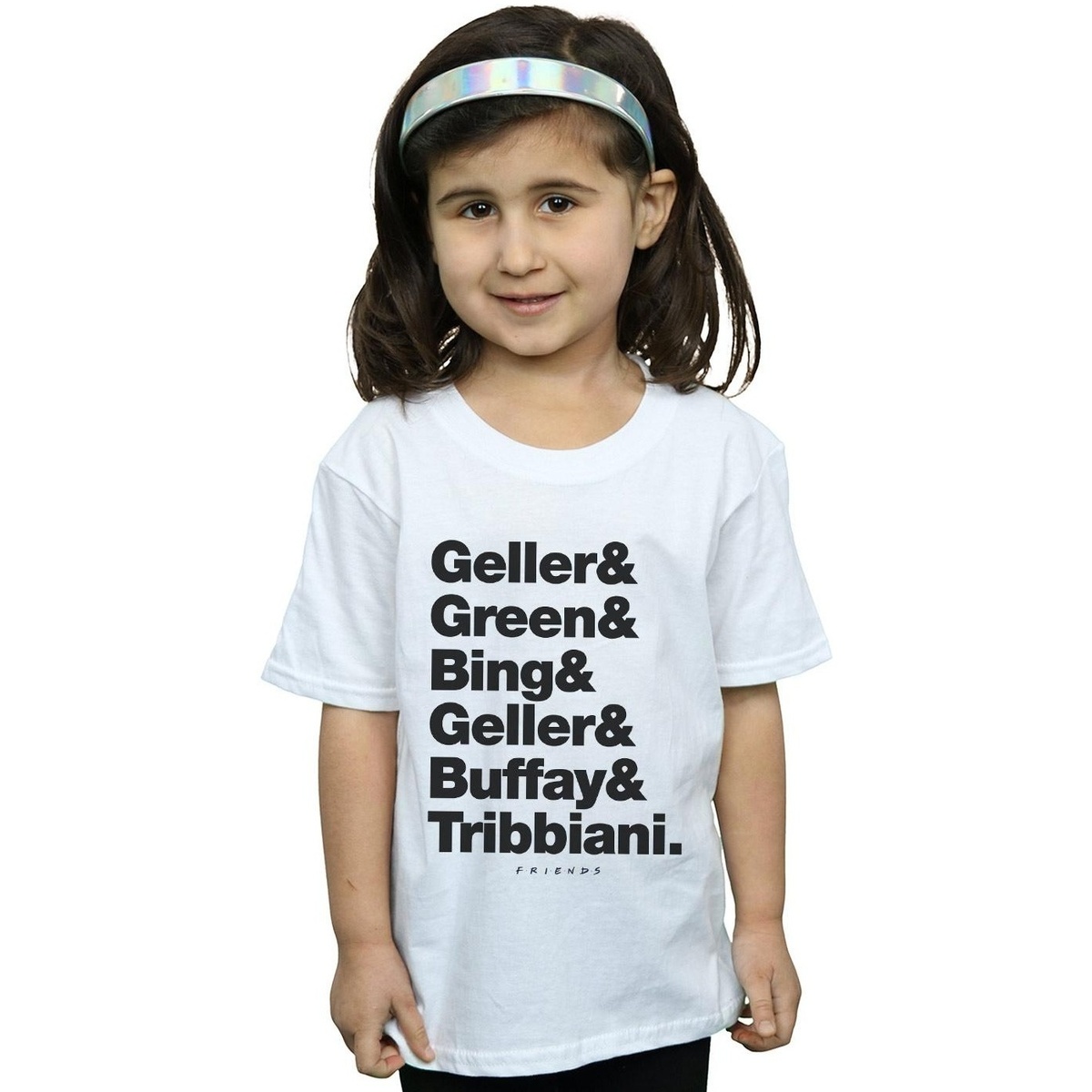 Abbigliamento Bambina T-shirts a maniche lunghe Friends Surnames Text Bianco