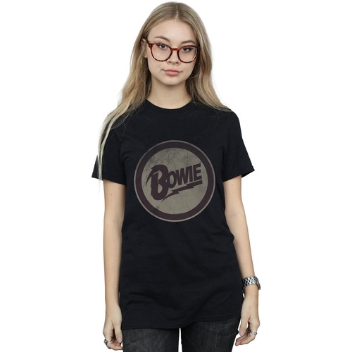 Abbigliamento Donna T-shirts a maniche lunghe David Bowie Circle Logo Nero
