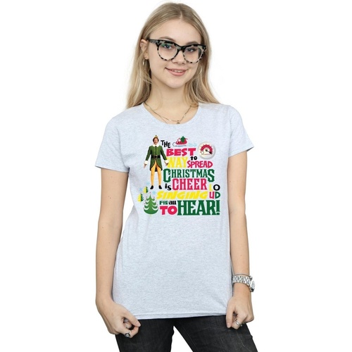 Abbigliamento Donna T-shirts a maniche lunghe Elf Christmas Cheer Grigio