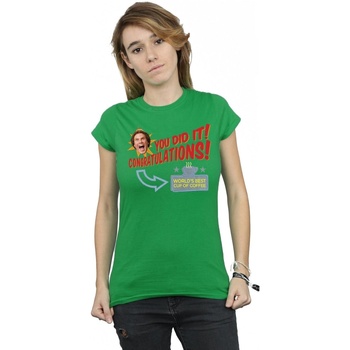 Abbigliamento Donna T-shirts a maniche lunghe Elf World's Best Coffee Verde