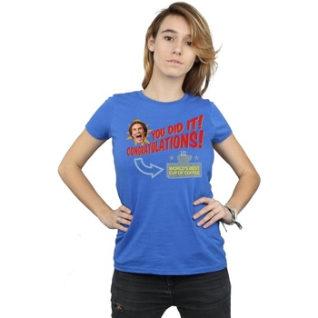 Abbigliamento Donna T-shirts a maniche lunghe Elf World's Best Coffee Blu