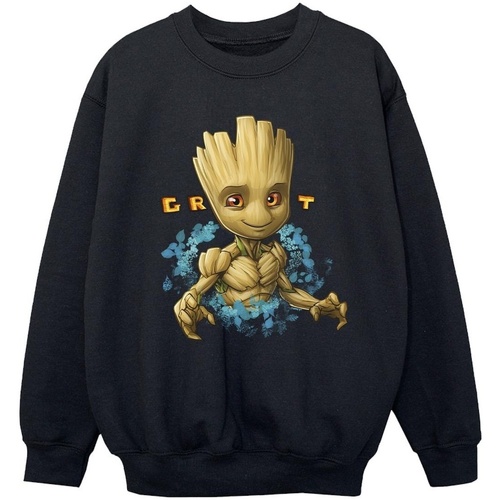Abbigliamento Bambina Felpe Guardians Of The Galaxy Groot Flowers Nero