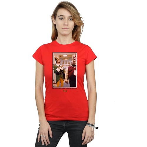 Abbigliamento Donna T-shirts a maniche lunghe Elf OMG Santa Photo Rosso