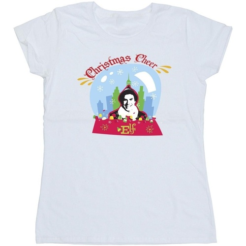 Abbigliamento Donna T-shirts a maniche lunghe Elf Christmas Snowglobe Bianco