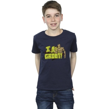 Abbigliamento Bambino T-shirt maniche corte Guardians Of The Galaxy I Am Groot Blu