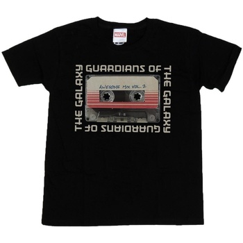 Abbigliamento Bambino T-shirt maniche corte Marvel Guardians Of The Galaxy Awesome Mix Cassette Vol. 2 Nero