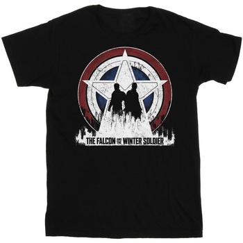 Abbigliamento Bambina T-shirts a maniche lunghe Marvel The Falcon And The Winter Soldier Star Silhouettes Nero