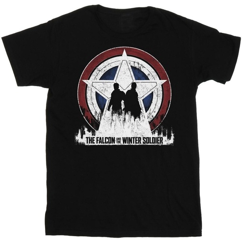 Abbigliamento Bambina T-shirts a maniche lunghe Marvel The Falcon And The Winter Soldier Star Silhouettes Nero