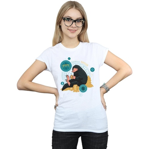 Abbigliamento Donna T-shirts a maniche lunghe Fantastic Beasts Sitting Niffler Bianco
