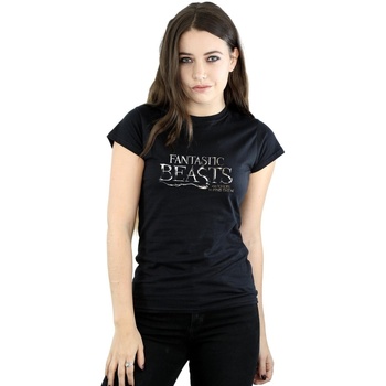 Abbigliamento Donna T-shirts a maniche lunghe Fantastic Beasts Text Logo Nero