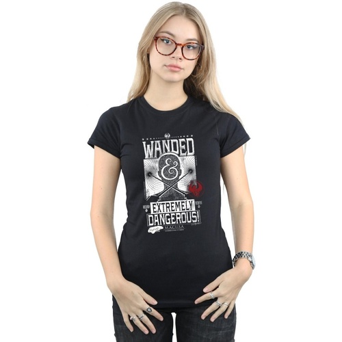 Abbigliamento Donna T-shirts a maniche lunghe Fantastic Beasts Wanded And Extremely Dangerous Nero