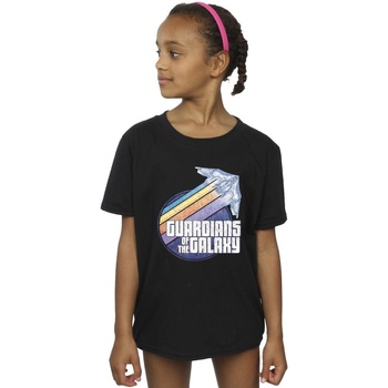 Abbigliamento Bambina T-shirts a maniche lunghe Guardians Of The Galaxy Badge Rocket Nero