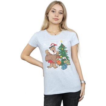 Abbigliamento Donna T-shirts a maniche lunghe The Flintstones Christmas Fair Isle Grigio