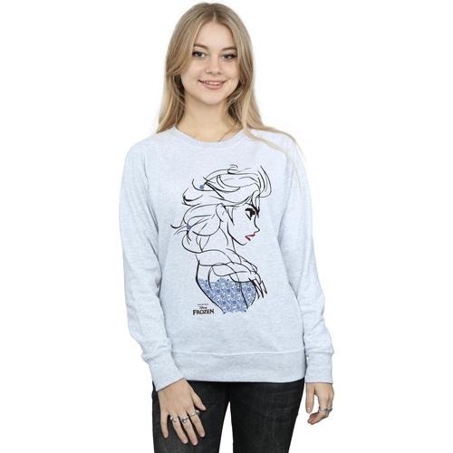 Abbigliamento Donna Felpe Disney Frozen Elsa Sketch Grigio