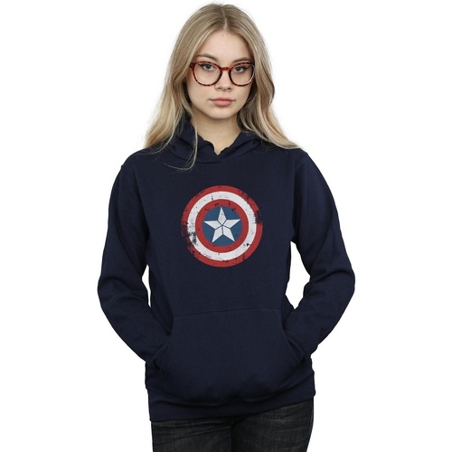 Abbigliamento Donna Felpe Marvel Captain America Civil War Distressed Shield Blu