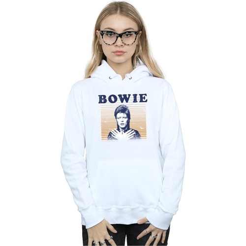 Abbigliamento Donna Felpe David Bowie Orange Stripes Bianco
