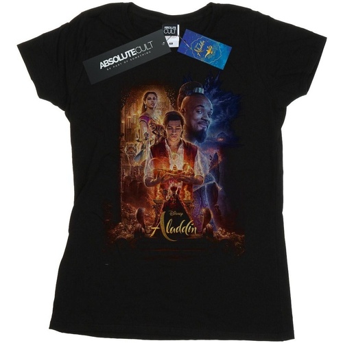 Abbigliamento Donna T-shirts a maniche lunghe Disney Aladdin Movie Poster Nero