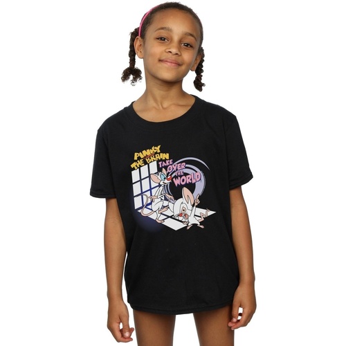 Abbigliamento Bambina T-shirts a maniche lunghe Animaniacs Pinky And The Brain Take Over The World Nero