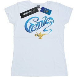 Abbigliamento Donna T-shirts a maniche lunghe Disney Aladdin Movie Genie Lamp Bianco
